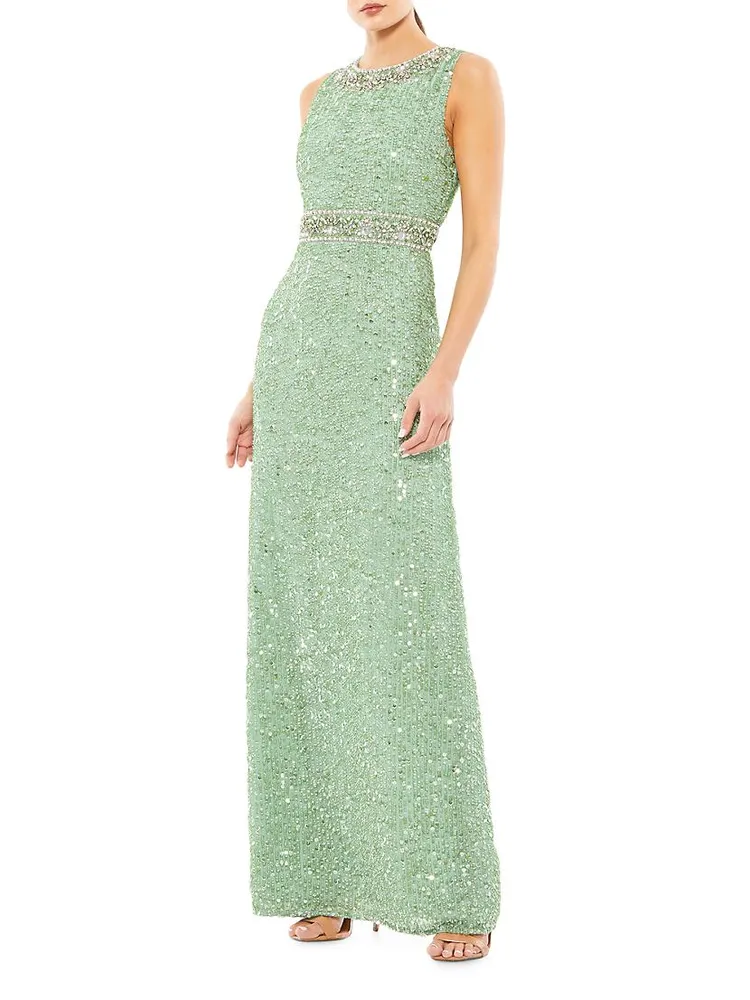 Beaded Column Gown