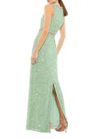 Beaded Column Gown