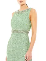 Beaded Column Gown