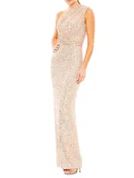 Sequined Asymmetric Gown