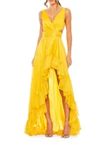 Ieena High-Low Ruffle Gown