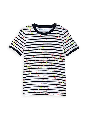 Little Boy's & Boy's Splatter Stripe Ringer Tee