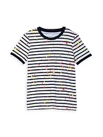 Little Boy's & Boy's Splatter Stripe Ringer Tee