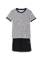 Little Boy's & Boy's Splatter Stripe Ringer Tee