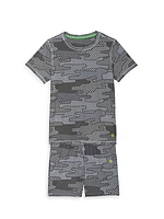 Little Boy's & Boy's Dot Camo Tech Tee