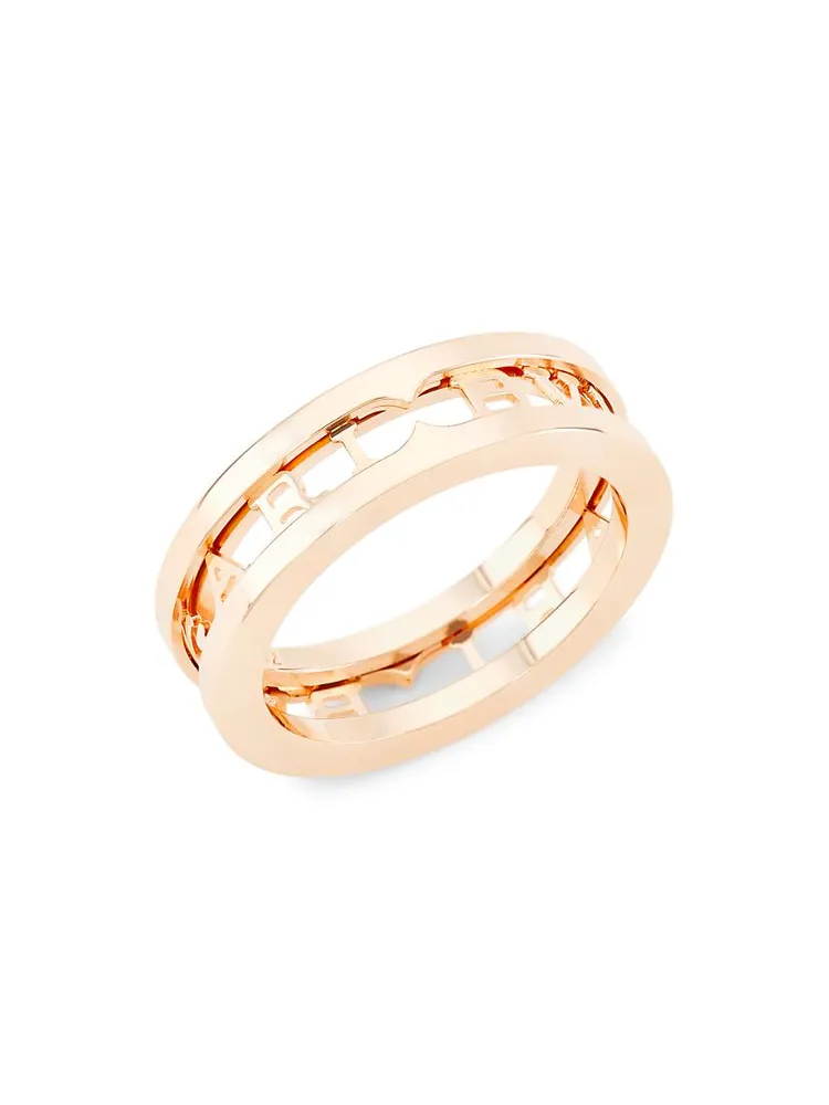 B.zero1 18K Rose Gold Logo Band Ring