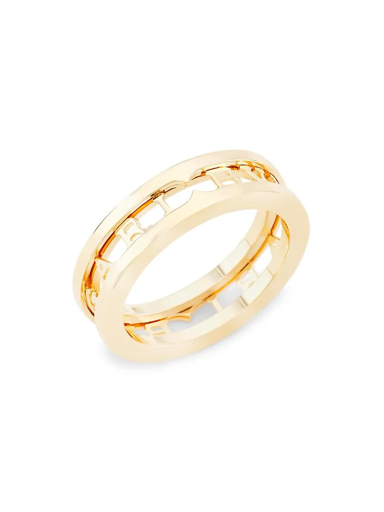 B.zero1 18K Yellow Gold Logo Band Ring