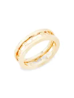 B.zero1 18K Yellow Gold Logo Band Ring