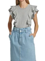 Bea Ruffled Cotton T-Shirt