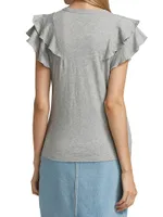 Bea Ruffled Cotton T-Shirt