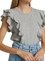 Bea Ruffled Cotton T-Shirt