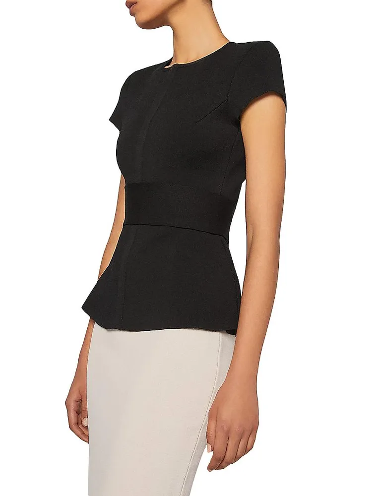 Belted Crepe Knit Jacket