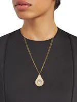 18K Yellow Gold & Diamonds Shake Teardrop Necklace