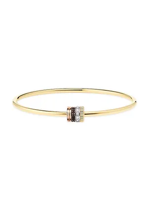 Quatre Classique Tri-Tone 18K Gold, 0.11 TCW Diamond, & PVD Bangle