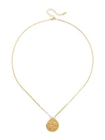 18K-Gold-Plated & Champagne Diamonds Coin Necklace