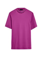 Contrast Trim Cotton T-Shirt