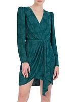 V-Neck Ruffle Wrap Minidress