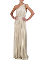 Asymmetric Pleated Gown