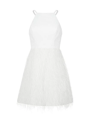 Sleeveless Faux-Feather Minidress