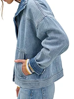 Chambray Denim Zip-Up Jacket