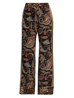 Paisley Silk Boyfriend Pants