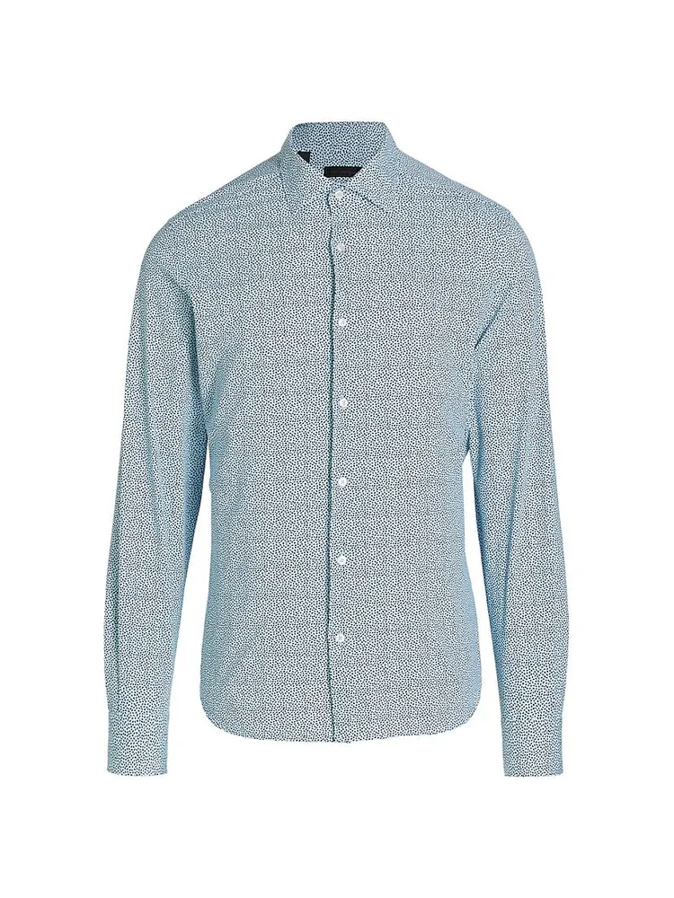 COLLECTION Micro Leaves Knit Dress Shirt