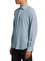 COLLECTION Micro Leaves Knit Dress Shirt