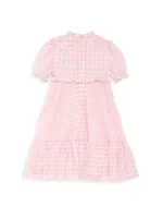 Little Girl's & Gingham Print Smocked Short Dress