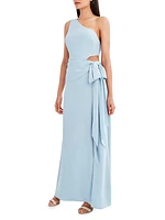 One-Shoulder Cut-Out Bow Gown