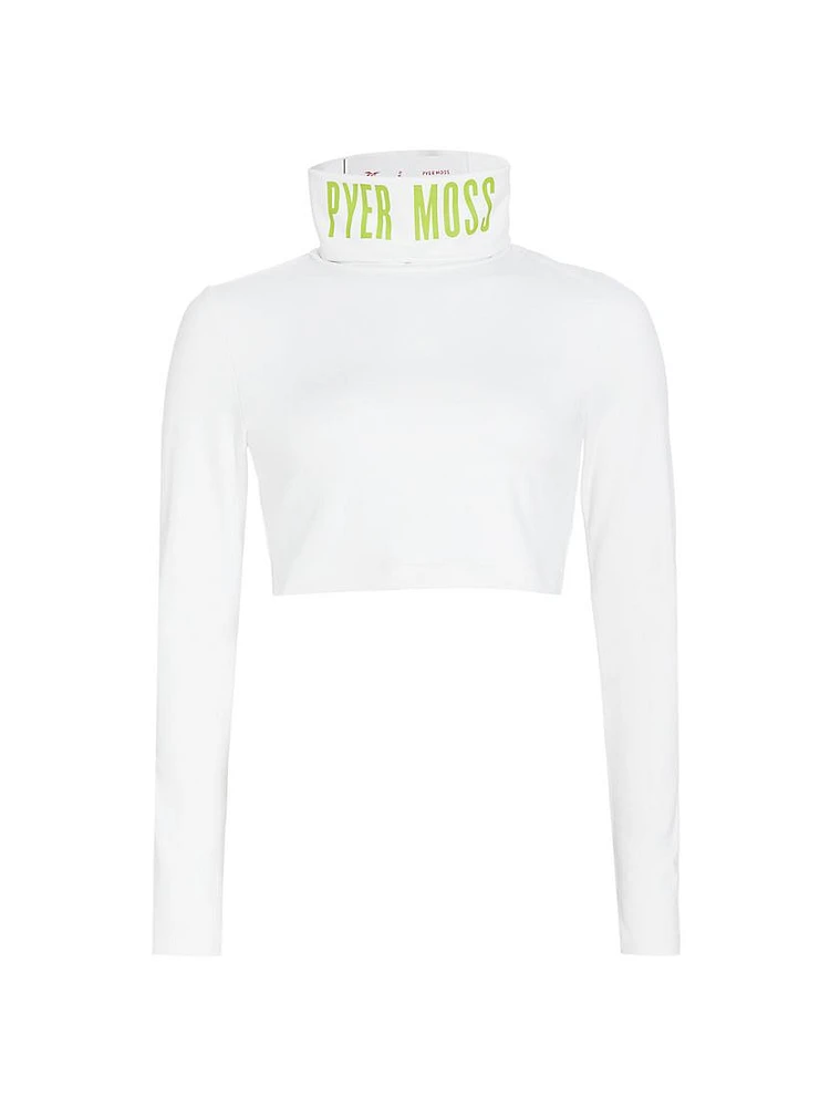 Logo Turtleneck Crop Top