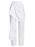 Draped Cotton Twill Pants