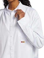 Draped Brand-Embroidered Shirt