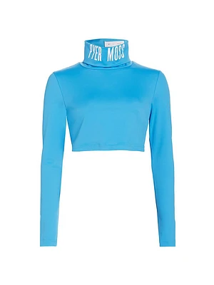 Cropped Logo Turtleneck Top