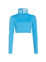 Cropped Logo Turtleneck Top