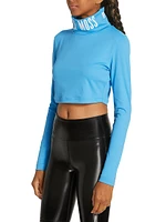 Cropped Logo Turtleneck Top