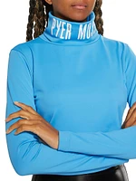 Cropped Logo Turtleneck Top