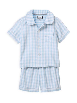 Baby's, Little Kid's & Light Blue Gingham Short Set