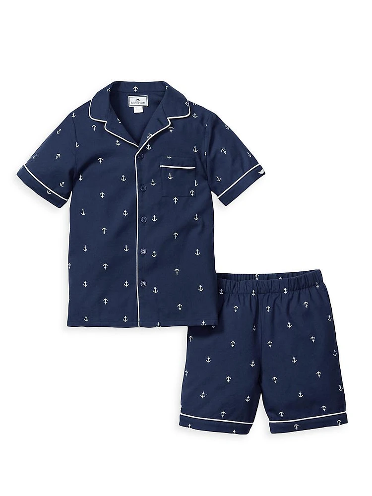 Baby's, Little Boy's & 2-Piece Portsmouth Anchors Shirt Shorts Set