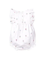 Baby Girl's Bateau Ruffled Romper