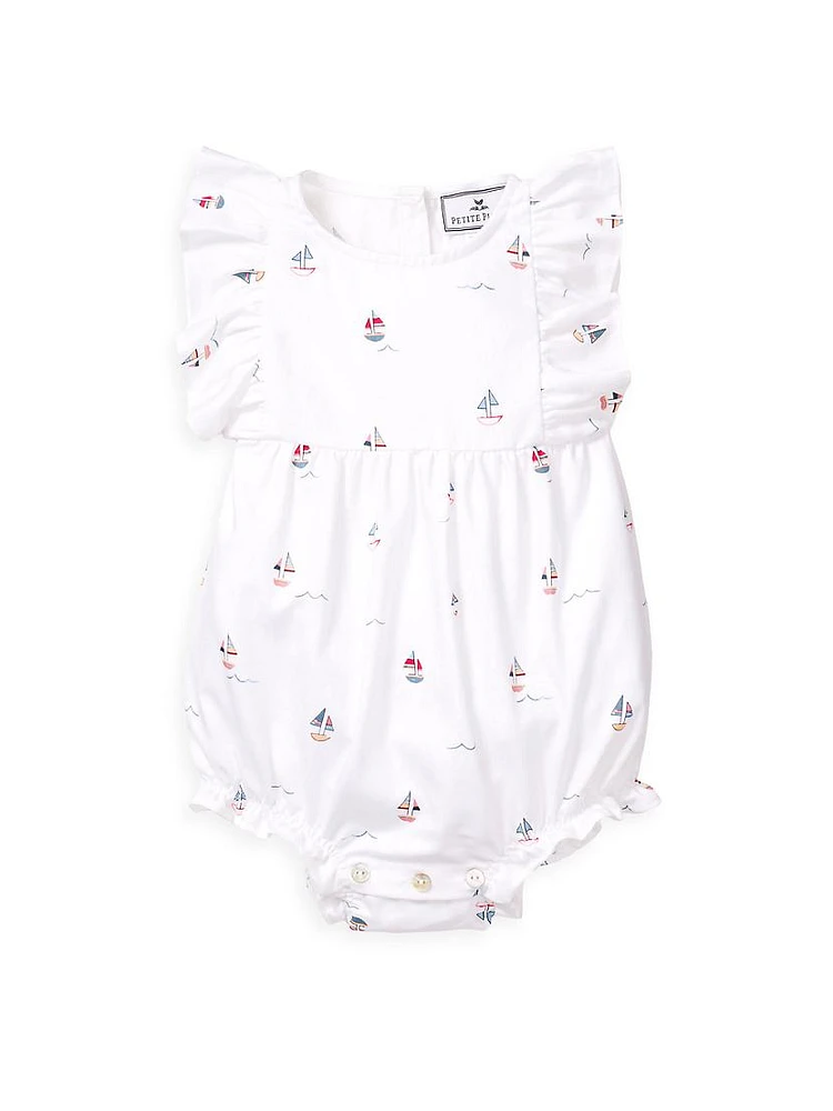 Baby Girl's Bateau Ruffled Romper