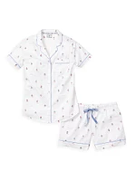 Bateau Short Sleeve Top & Shorts Pajama Set