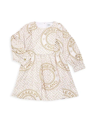 Little Girl's & Gir's Elita Logo Print Dress