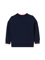 Little Boy's & Boy's Thomas Bear Jacquard Wool-Blend Sweater