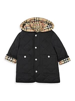 Baby Boy's Diamond Quilted Nylon Hooded Coat