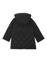 Baby Boy's Diamond Quilted Nylon Hooded Coat