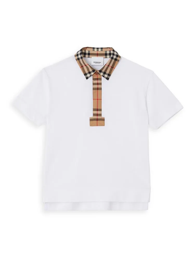 Little Kid's & Johane Vintage Check-Trim Polo Shirt