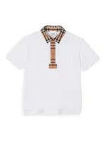 Little Kid's & Johane Vintage Check-Trim Polo Shirt