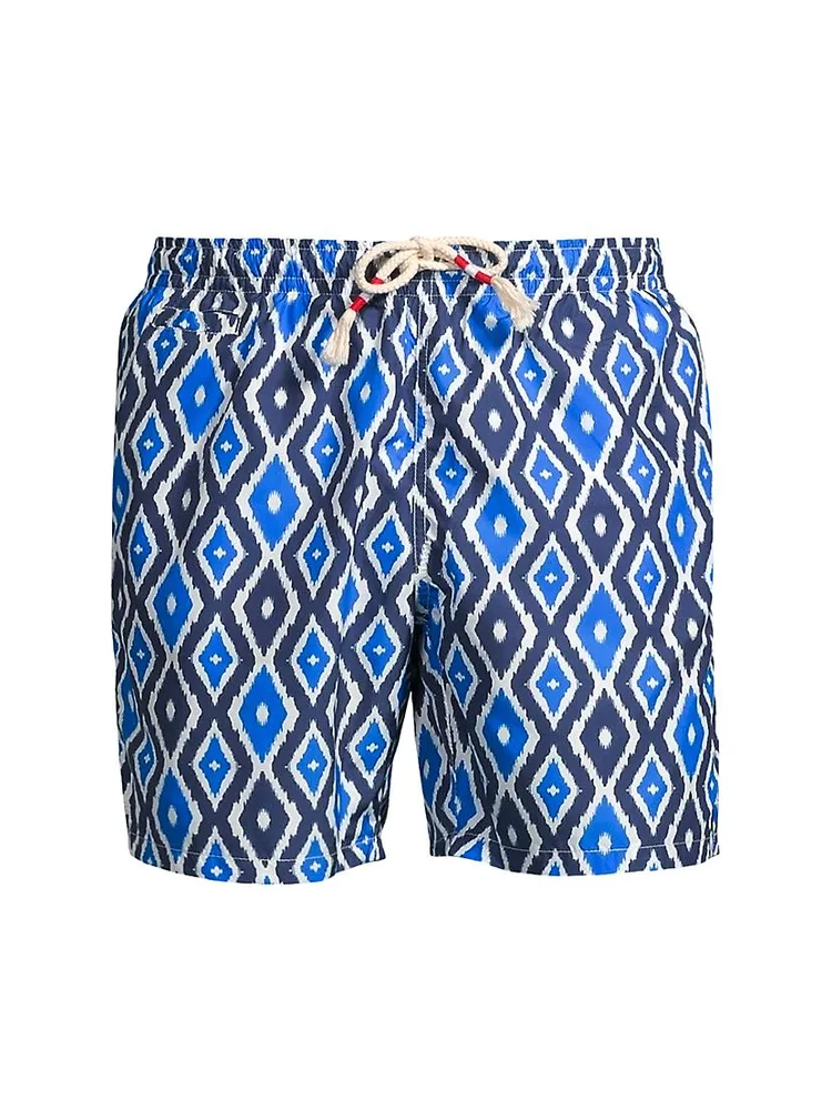 Geometric-Print Swim Shorts