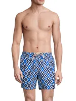 Geometric-Print Swim Shorts