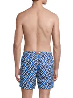 Geometric-Print Swim Shorts